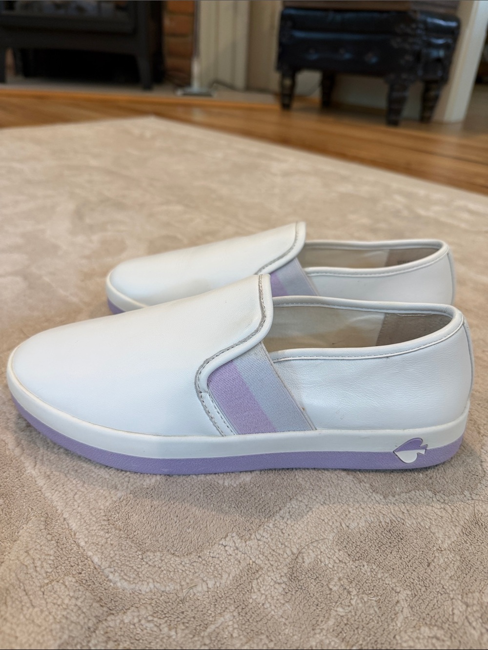 Kate Spade New York Sandy Leather Slip-On Sneakers. Size 8